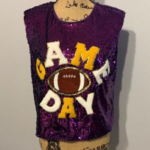 BiBi Purple Sequin Game Day Top